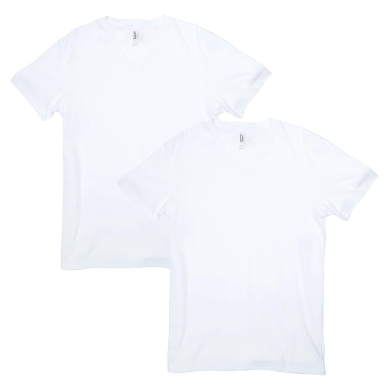 Pack De 2 T-shirts Col V American Apparel – Coupe Décontractée – 60% Coton, 40% Polyester Recyclé