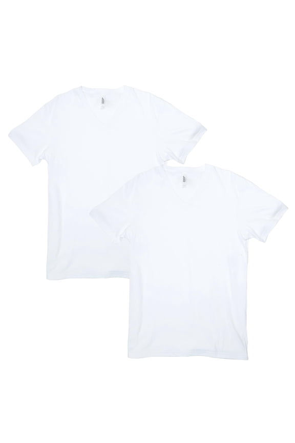 CVC V-Neck T-Shirt, Style G2006CVC, White 2-Pack