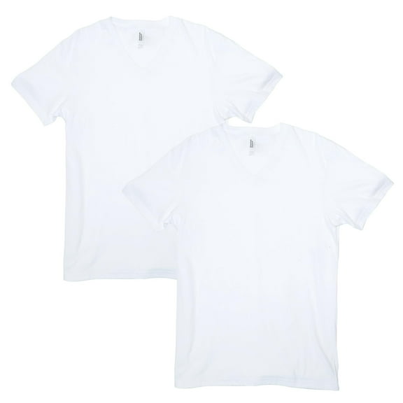 American Apparel CVC V-Neck T-Shirt, Style G2006CVC, White 2-Pack