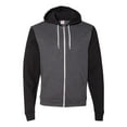 thumbnail image 1 of American Apparel Unisex Flex Fleece Zip Hooded Sweatshirt-Dk Hth Gray/Black-M, 1 of 3