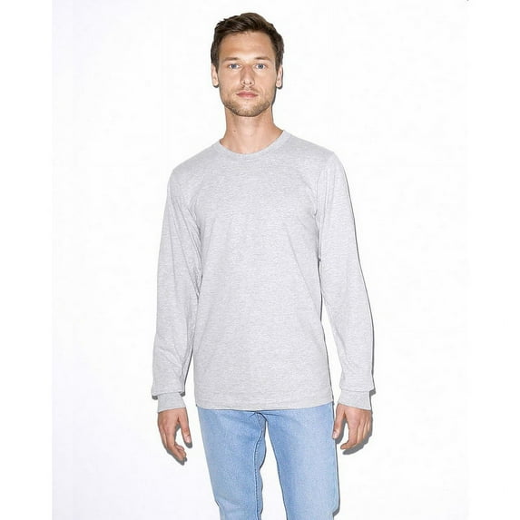 American Apparel - Fine Jersey Long Sleeve Tee - 2007 - Heather Grey - Size: 3XL