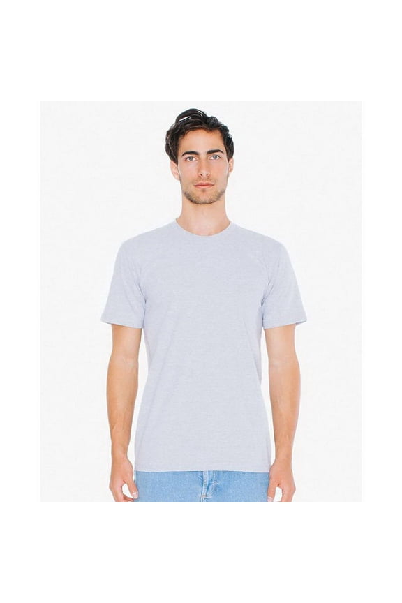 (Price/each)American Apparel A2001U Fine Jersey Crewneck T-Shirt-USA-Heather Grey-4X