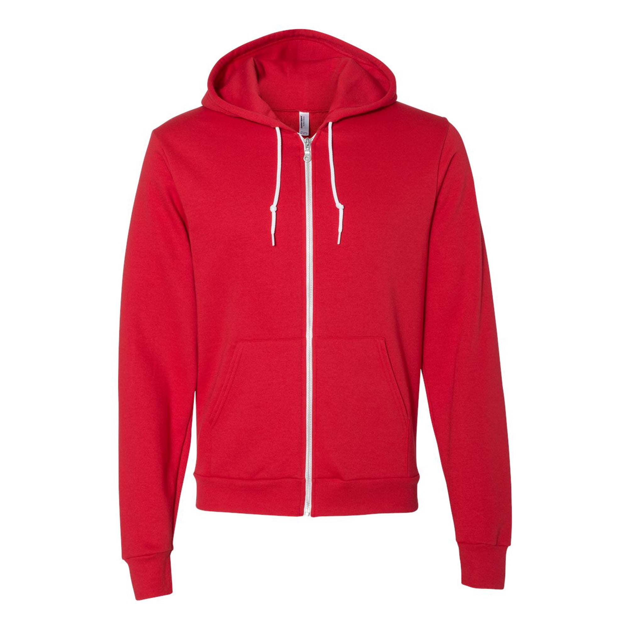 American Apparel - Flex Fleece Unisex Full-Zip Hoodie - F497 - Red - Size:  XS - Walmart.com