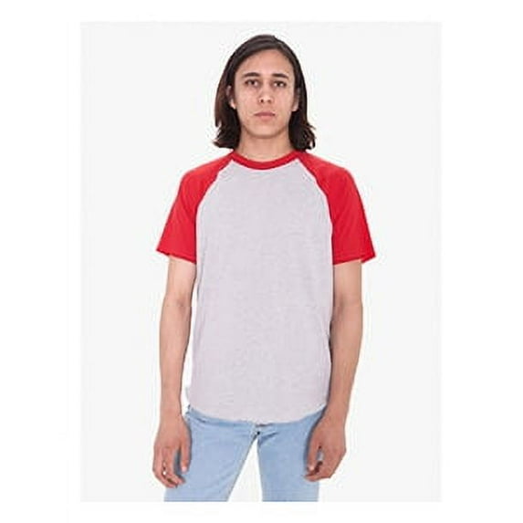American Apparel Heather Grey/ Red 7126 XS