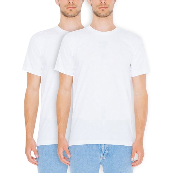 American Apparel Men's & Big Men's Fine Jersey Crewneck T-Shirts, 2-Pack, Sizes XS-3XL