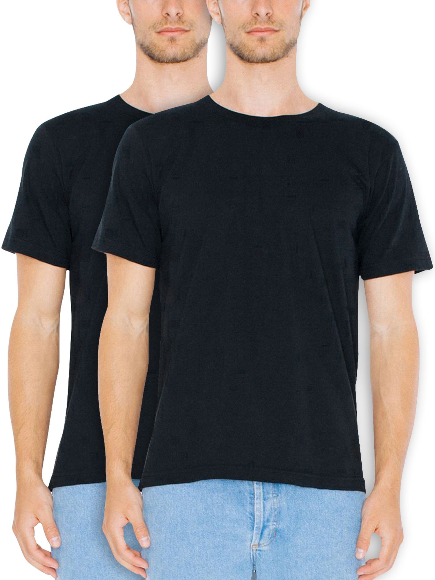 American Apparel Men's & Big Men's Fine Jersey Crewneck T-Shirts, 2-Pack, XS-3XL - Walmart.com
