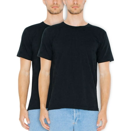 American Apparel Men's & Big Men's Fine Jersey Crewneck T-Shirts, 2-Pack, Sizes XS-3XL