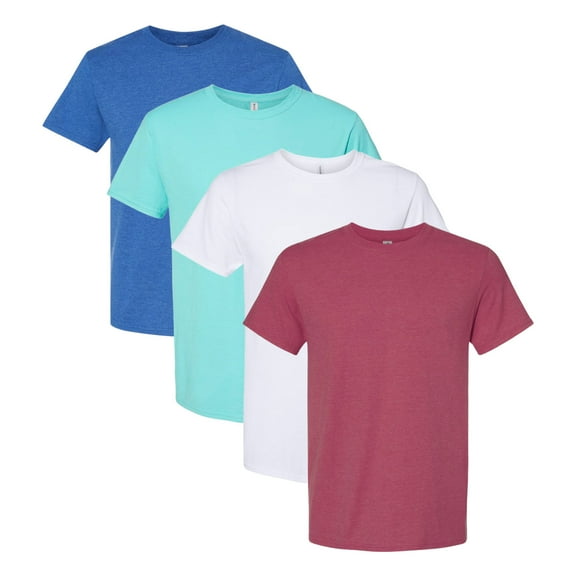 American Apparel Men's CVC T-Shirt, Short Sleeve Solid Color Crewneck Tee Shirts 60/40 Cotton/Polyester, Assorted Bulk T-Shirts (Bright Color 4 Pack, 3XL)