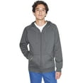 thumbnail image 1 of American Apparel Men's California Fleece Long Sleeve Cotton Zip Hoodie, Asphalt, Small, 1 of 5