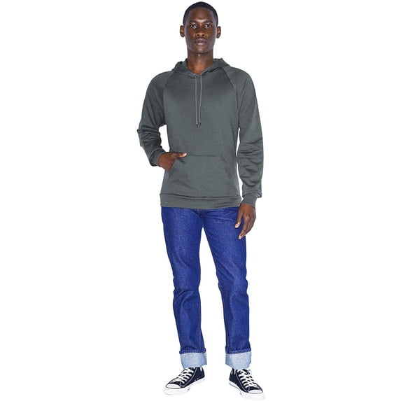 American Apparel Men's California Fleece Long Sleeve Pullover Hoodie, Asphalt, Small