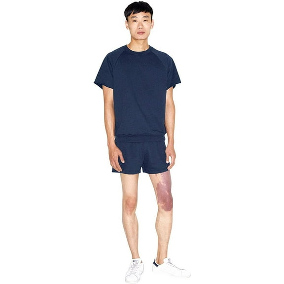 American Apparel Men's California Fleece Retro Short, Navy, Large