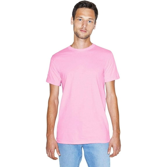 American Apparel Men's Fine Jersey Crewneck Short Sleeve T-Shirt, 2-Pack, Pink, 2X-Large