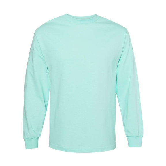 American Apparel Men's Heavyweight Cotton Long Sleeve T-Shirts, Tee Shirt 100% Cotton Crewneck Tee (Celadon, L)