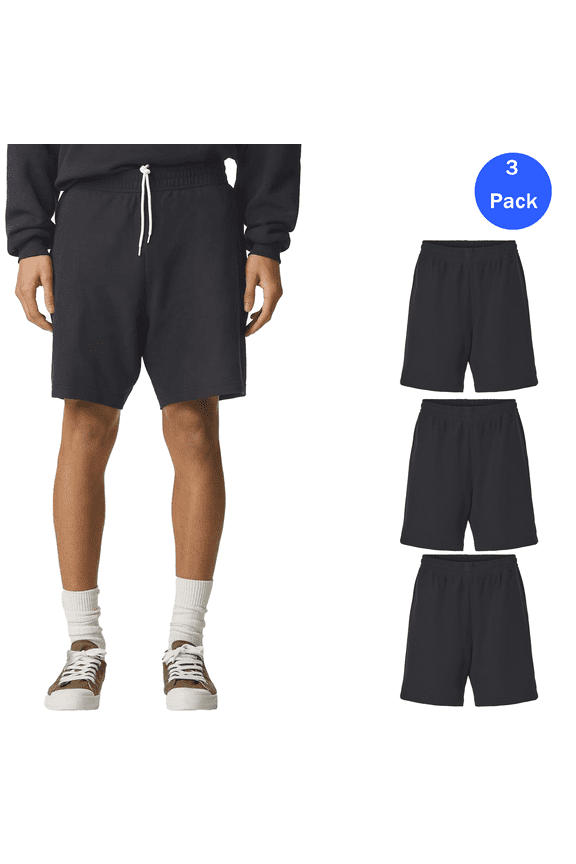 Men's 3 pack Athletic Workout Gym Shorts, Black, 2XL