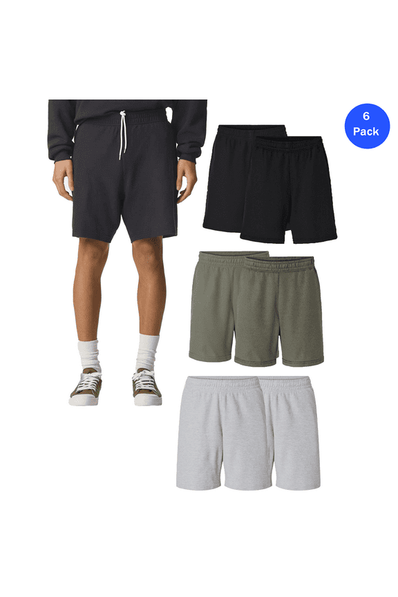 Men's Shorts Athletic Workout Gym Activewear Basketball Shorts with Pockets, Multicolor 6 Pack, L