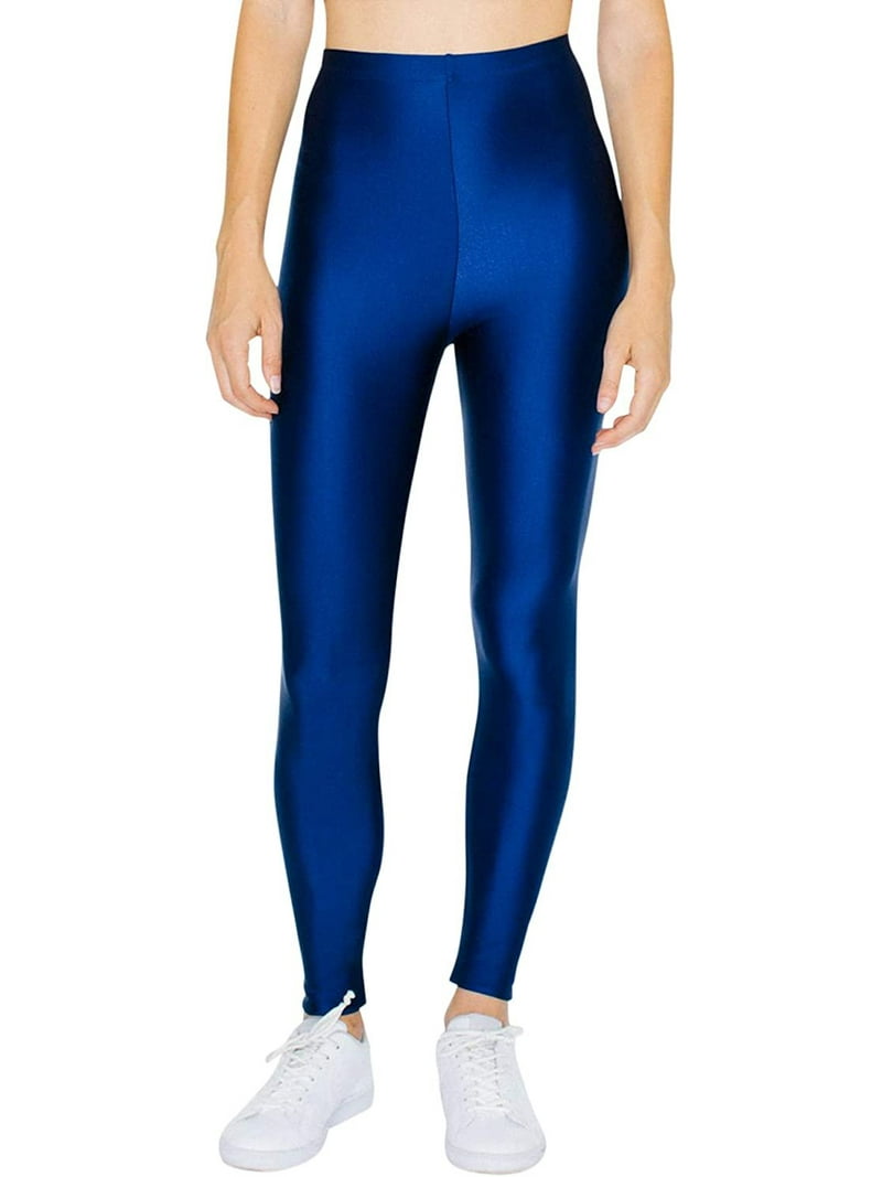 American Apparel Shiny Nylon Tricot Leggings, Cobalt, X-Small