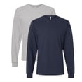 thumbnail image 1 of American Apparel Unisex Fine Jersey Long Sleeve T-Shirts, Crewneck Tee Shirt 100% Ring-spun Cotton Tee (New Silver+Navy 2 Pack, 3XL), 1 of 8