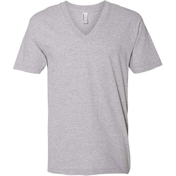 American Apparel Unisex Fine Jersey Short-Sleeve V-Neck Heather Grey S