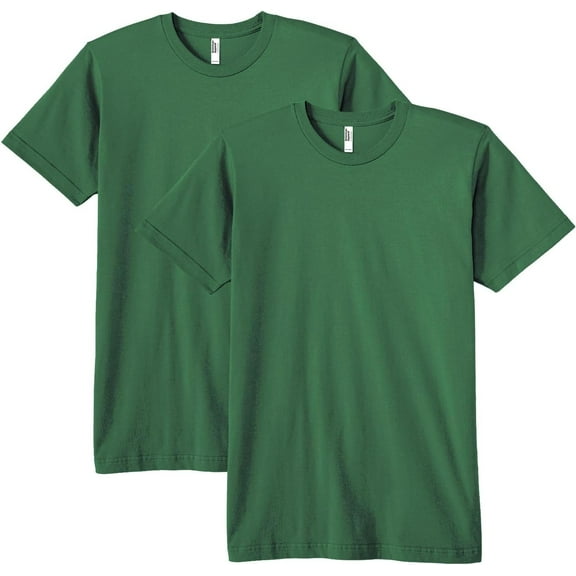 American Apparel Unisex Fine Jersey T-Shirt, Style G2001, 2-Pack, Forest 2-Pack, Large