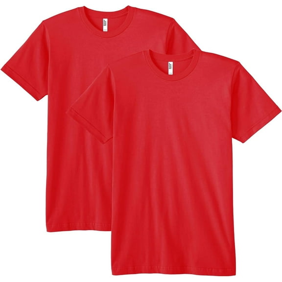 American Apparel Unisex Fine Jersey T-Shirt, Style G2001, 2-Pack, Red 2-Pack, 2X-Large