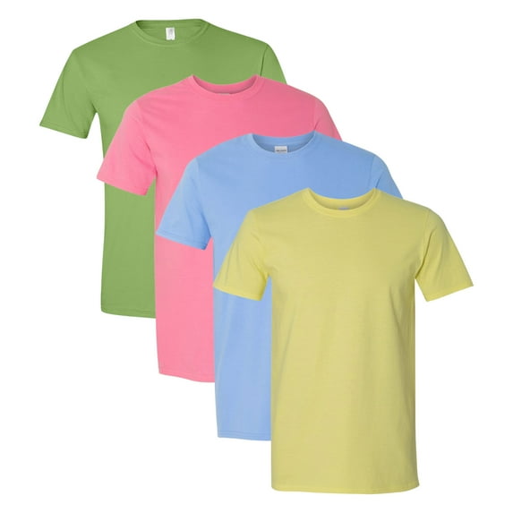 American Apparel Unisex Fine Jersey T-Shirts 100% Ring-Spun Cotton Plain Solid Tees, Bulk Wholesale Packs (Bright Color 4 Pack, 4XL)