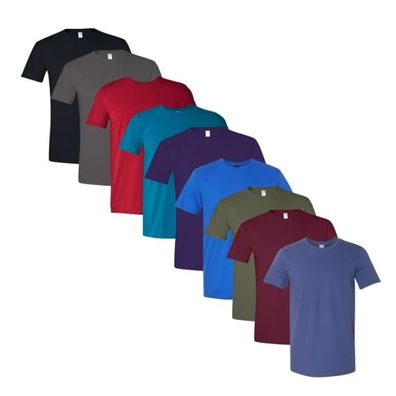 American Apparel Unisex Fine Jersey T-Shirts 100% Ring-Spun Cotton Plain Solid Tees, Bulk Wholesale Packs (Dark Color 9 Pack, L)