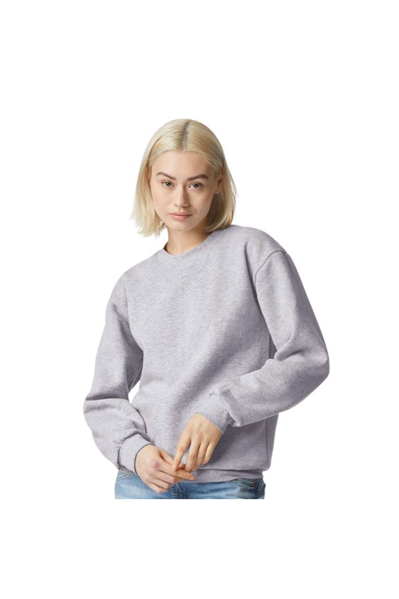 Unisex Fleece Crewneck Long Sleeve Sweatshirt, 70 US Cotton/30 Polyester Winter Sweaters (Heather Grey , 3XL)