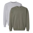 thumbnail image 1 of American Apparel Unisex Fleece Crewneck Long Sleeve Sweatshirt, 70 US Cotton/30 Polyester Winter Sweaters (Lieutenant+Heather Grey 2 Pack, XL), 1 of 8