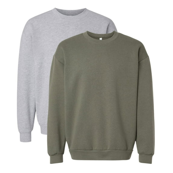 American Apparel Unisex Fleece Crewneck Long Sleeve Sweatshirt, 70 US Cotton/30 Polyester Winter Sweaters (Lieutenant+Heather Grey 2 Pack, XL)