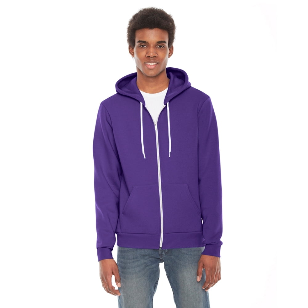 American Apparel Unisex Flex Fleece Zip Hoodie Purple M Walmart