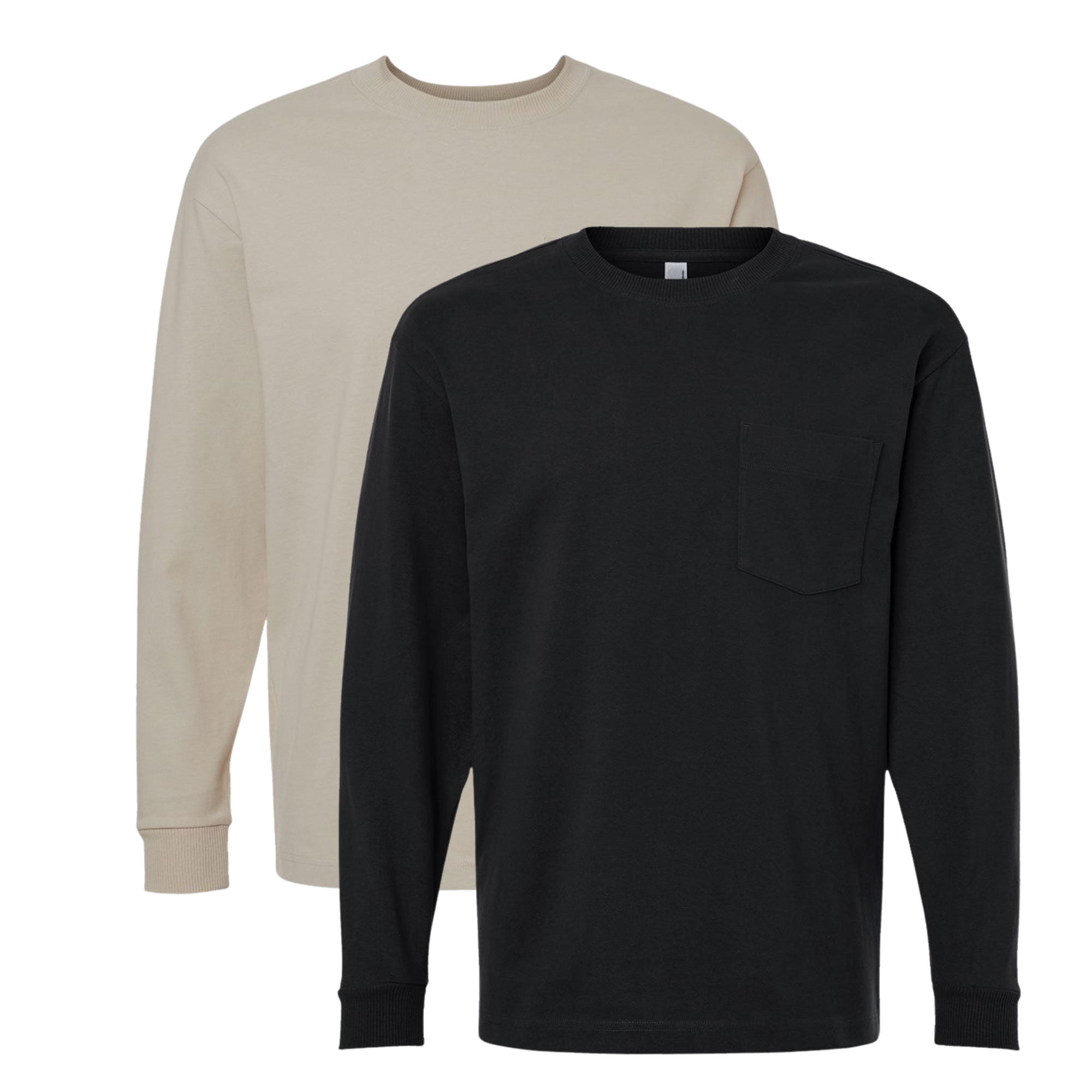 POCKET & CREW 2PACK LS T-SHIRTS