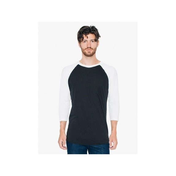 American Apparel Unisex Poly/Cotton 3/4 Sleeve Raglan Tee