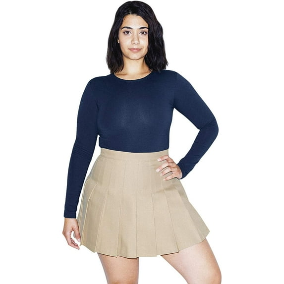 American Apparel Women Gabardine Tennis Skirt, Khaki, Medium