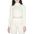 thumbnail image 1 of American Apparel Women Thick Rib Long Sleeve Crop Turtleneck, Star White, Small, 1 of 4