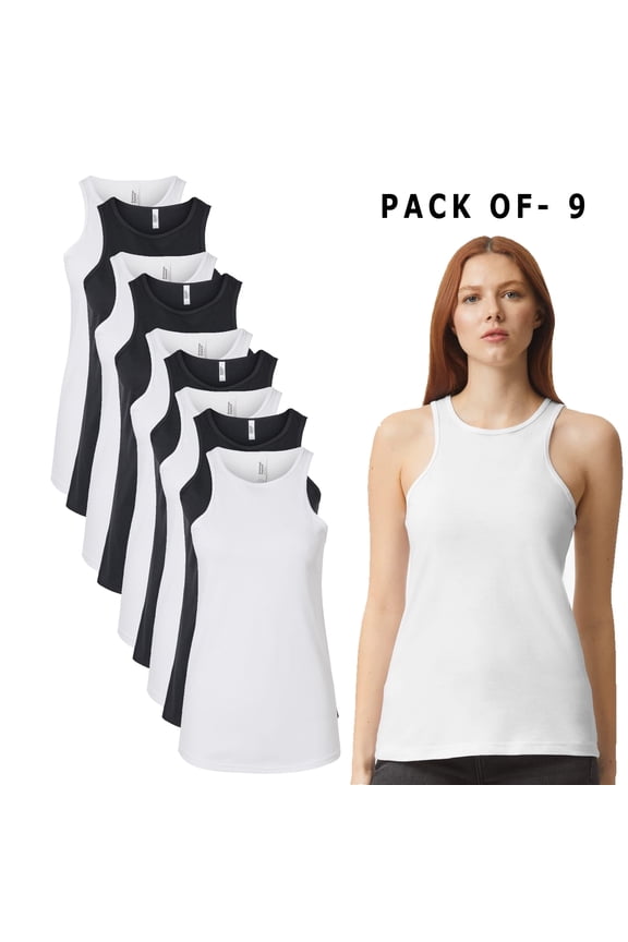 - Women's Cami Tank Tops | Sleeveless Shirts, Ribbed Racerback Women's Top, Bulk Color, Pack - 9 | Size - M