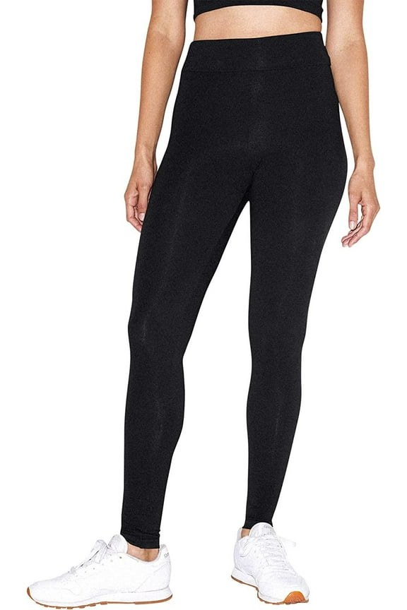 Women's Cotton Spandex Jersey High-Waist Leggings, Black, X-Small