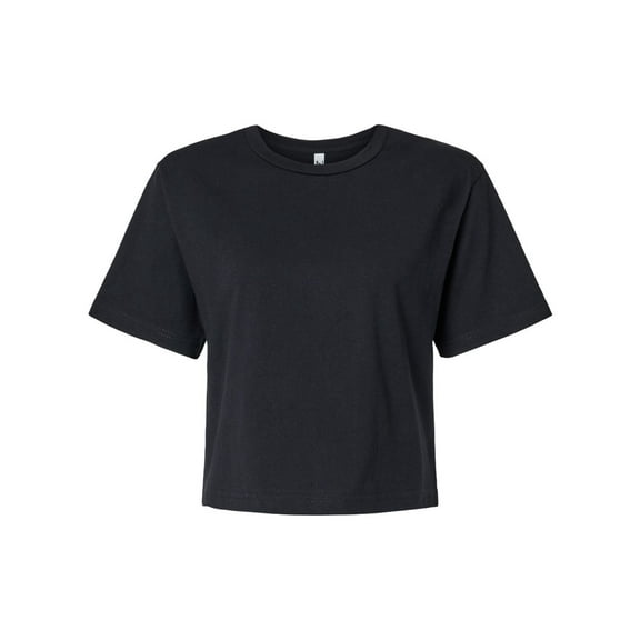 American Apparel - Women's Fine Jersey Boxy Tee - 102 - Black - Size: XL