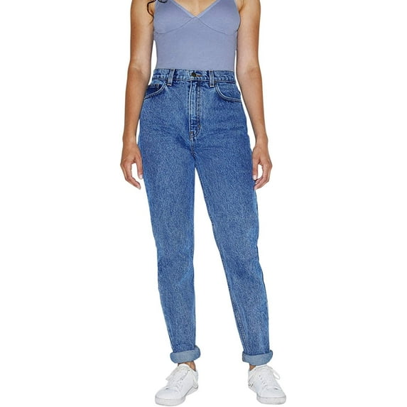 American Apparel Women's High-Waist Jean, Medium Marble Wash, 27W/32