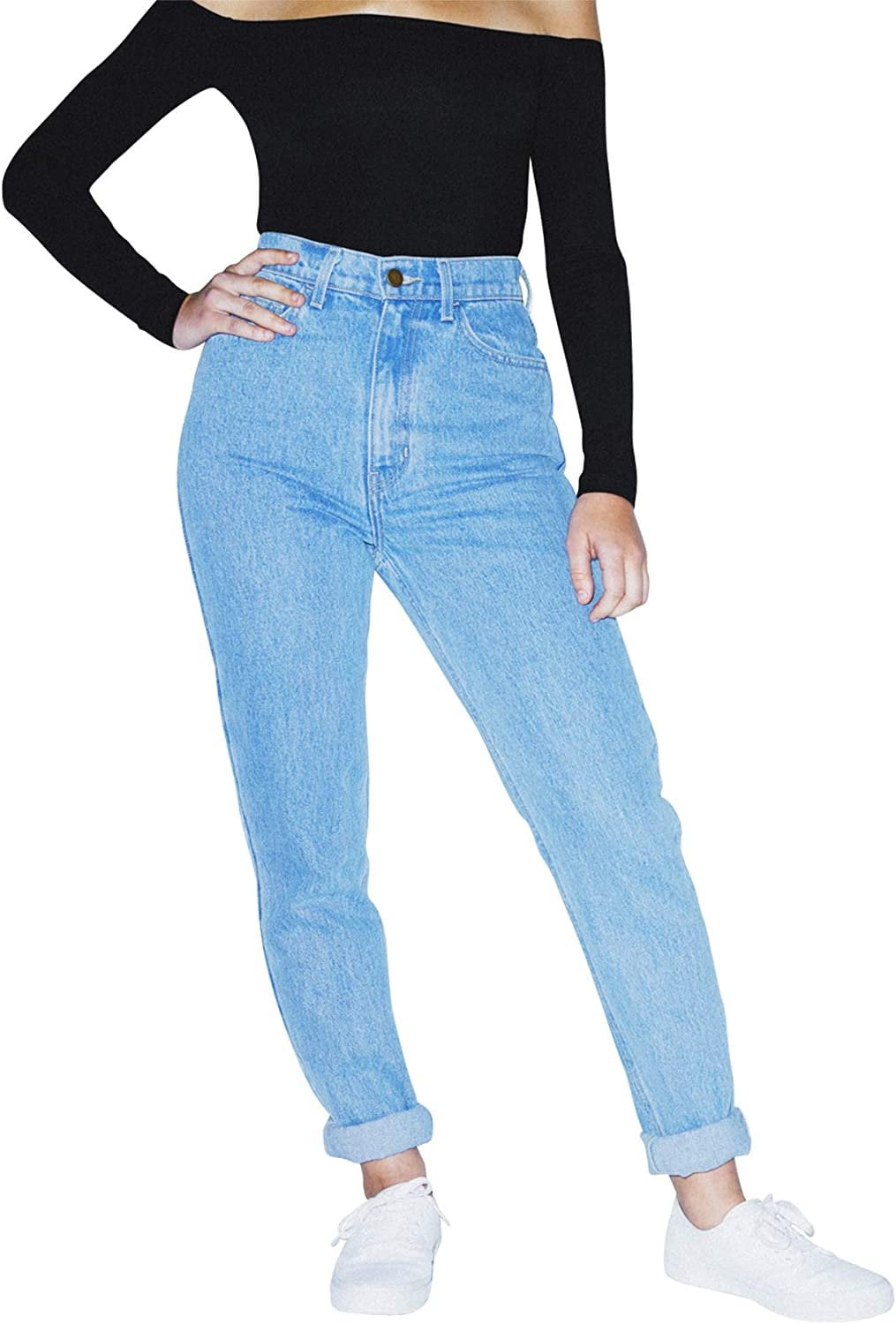 American Apparel Women's High-Waist Jean Size 28 Light Wash - Walmart.com