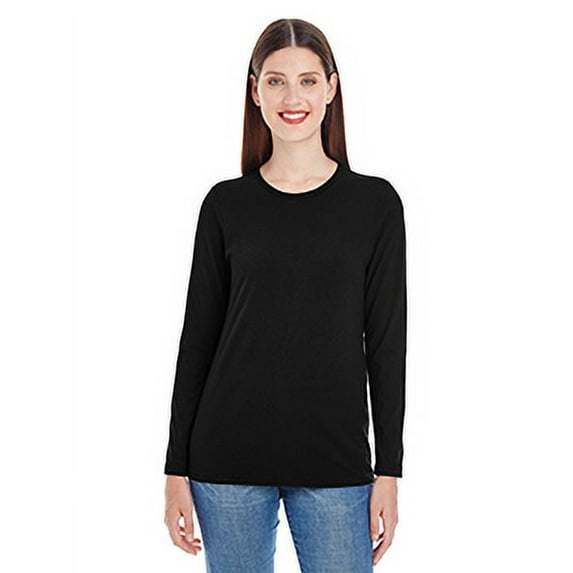 American Apparel Women's' Unisex Classic Long-Sleeve Tee, Jersey Black Large