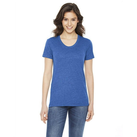 American Apparel Womens 50/50 Classic Crewneck Short Sleeve T-Shirt XX-Large Heather Lake Blue