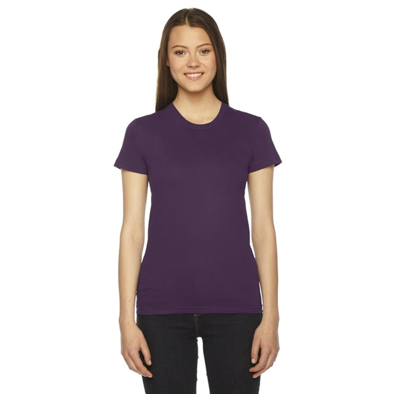 American Apparel Women's Fine Jersey Fitted Short Sleeve on sale T-Shirt