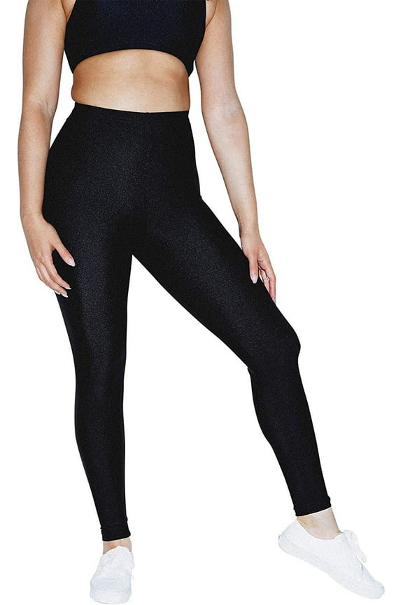 womens Nylon Tricot Leggings, Black, Small US