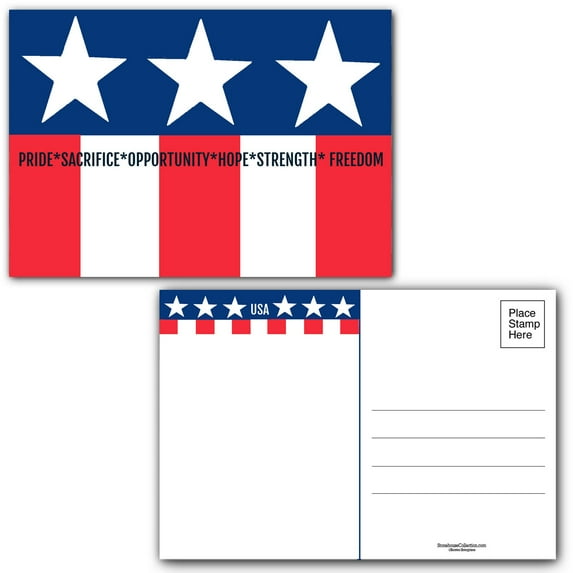 American Appreciation Postcards - 40 4x 6 Patriotic Postcards - USA - 17099