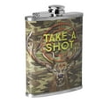 thumbnail image 1 of American Art Decor 8 oz Liquor Flask – Take A Shot Stainless Steel Hip Flask – Novelty Flask, Funny Flask for Men and Women (5.5" x 4" x 1.25"), 1 of 6