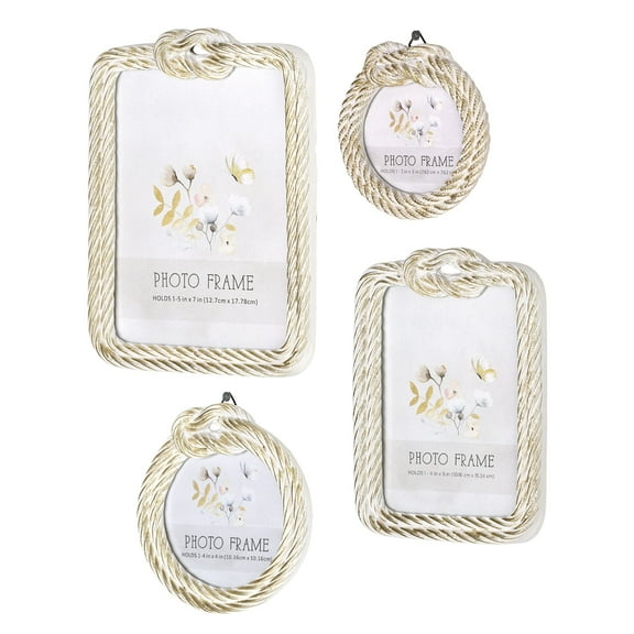 American Art Decor Anchors Away 4 Piece Frame Set - 3" x 3", 4" x 4", 4" x 6"