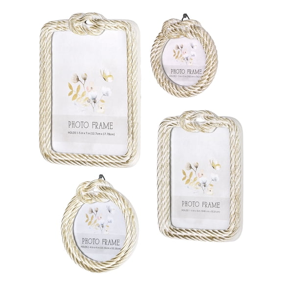 American Art Decor Anchors Away 4 Piece Frame Set - 3" x 3", 4" x 4", 4" x 6"