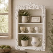 American Art Decor Balos Carved Wall Shelves - 18 x 28 x 6
