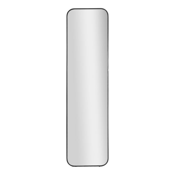 American Art Decor Black Metal LED Floor Full Length Long Mirror with Easel, Remote, and USB Cable - 66" x 17" x 1.5"