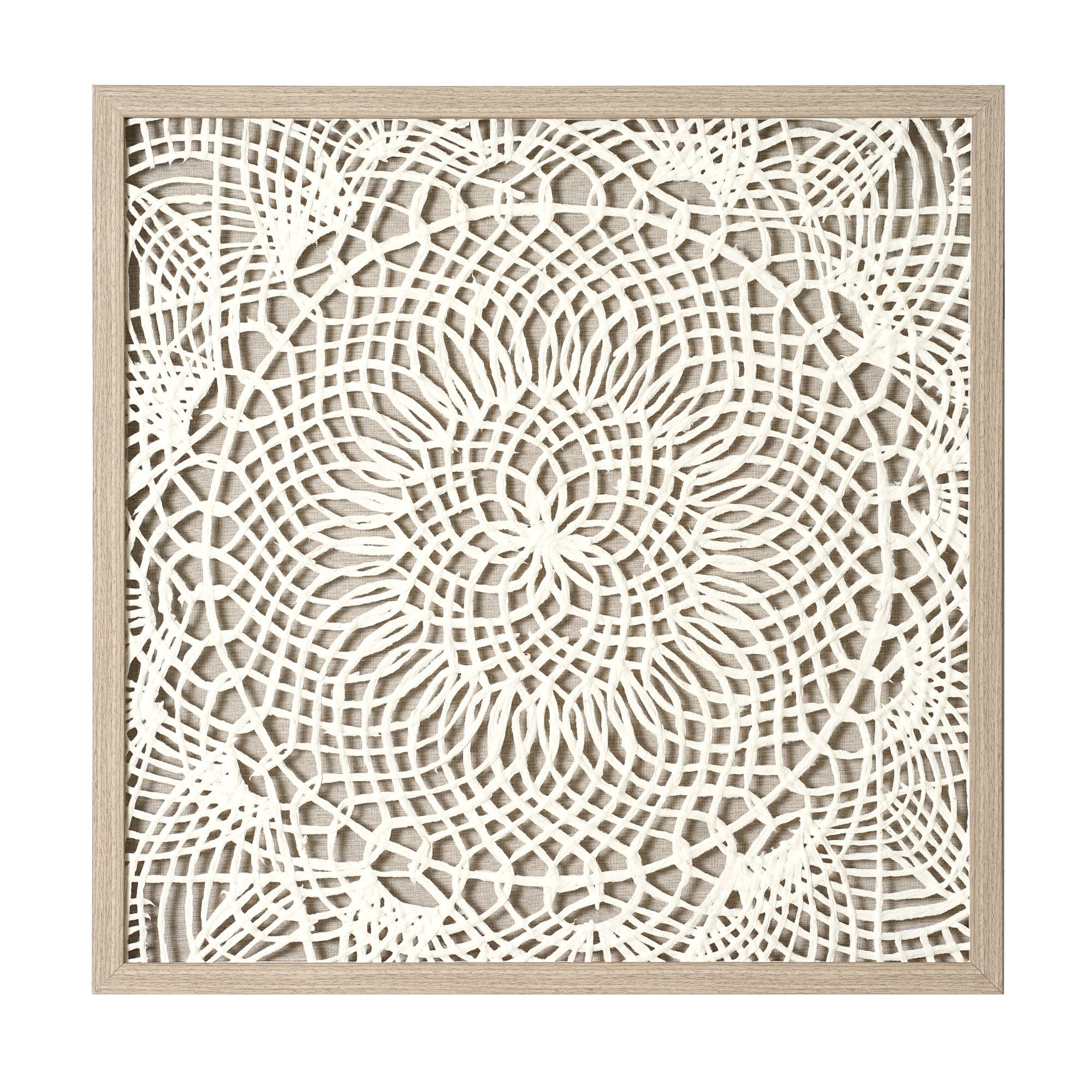 American Art Decor Boho Handmade Framed Natural Rice Paper Wall Art ...